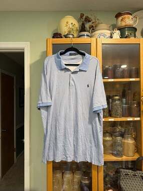 Polo Ralph Lauren Blue Geometric Foulard Print Interlock Polo Shirt 2XLT